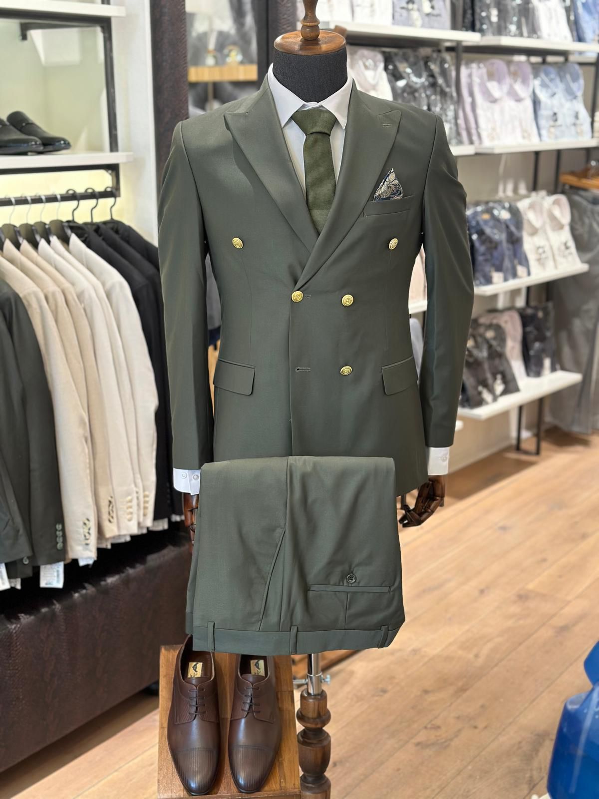 Italian suite olive green